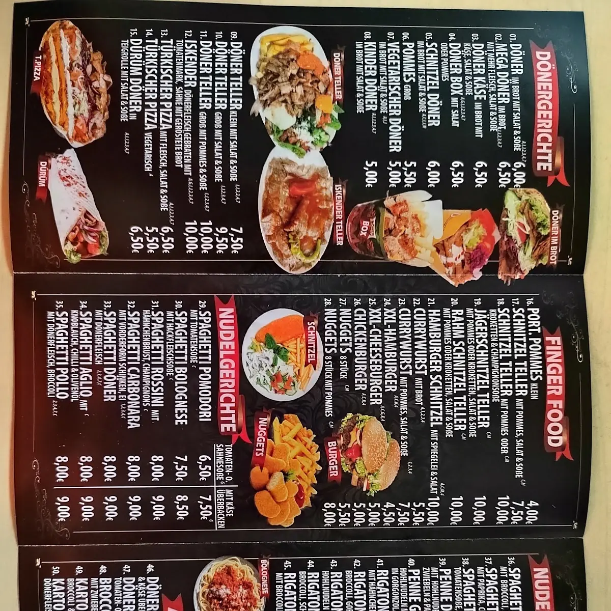 Speisekarte, Bistro Heiligengrabe