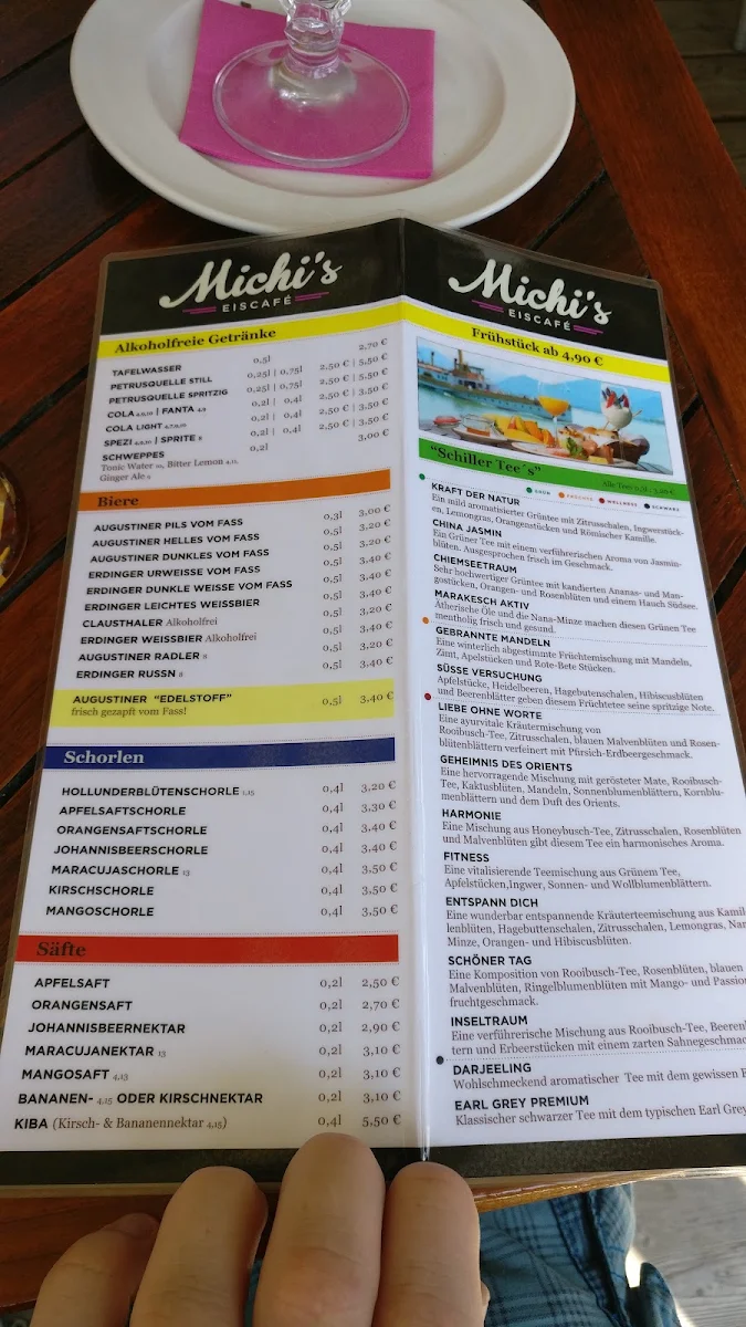 Speisekarte, Michi’s Eiscafé