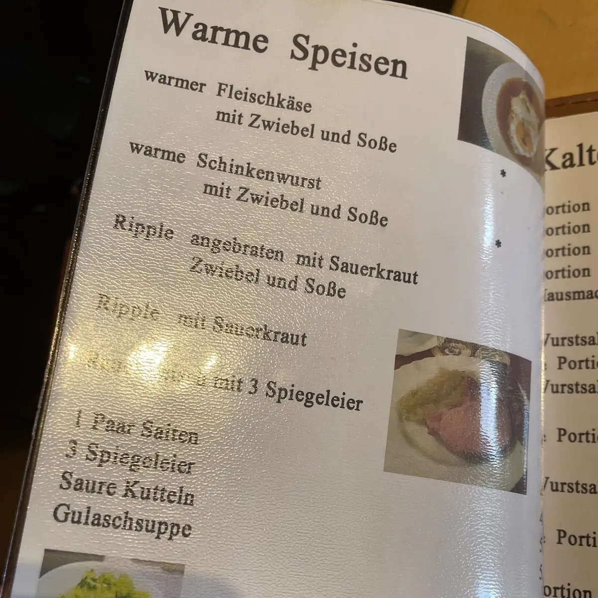 Speisekarte, Gasthaus Sonne Inh. Elke Schrade Fremdenzimmervermietung