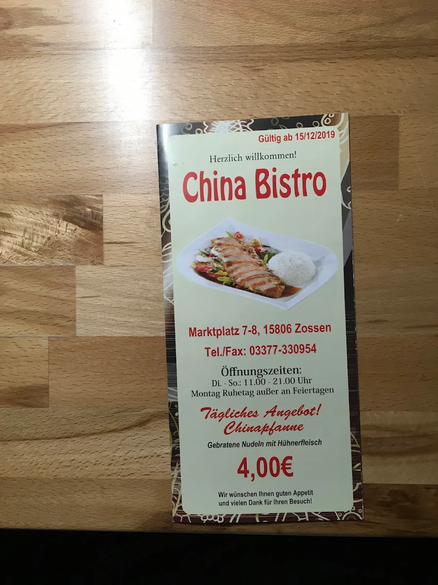 Speisekarte, Marktplatz Bistro