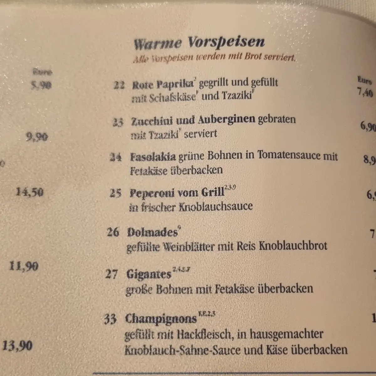 Speisekarte photo 3
