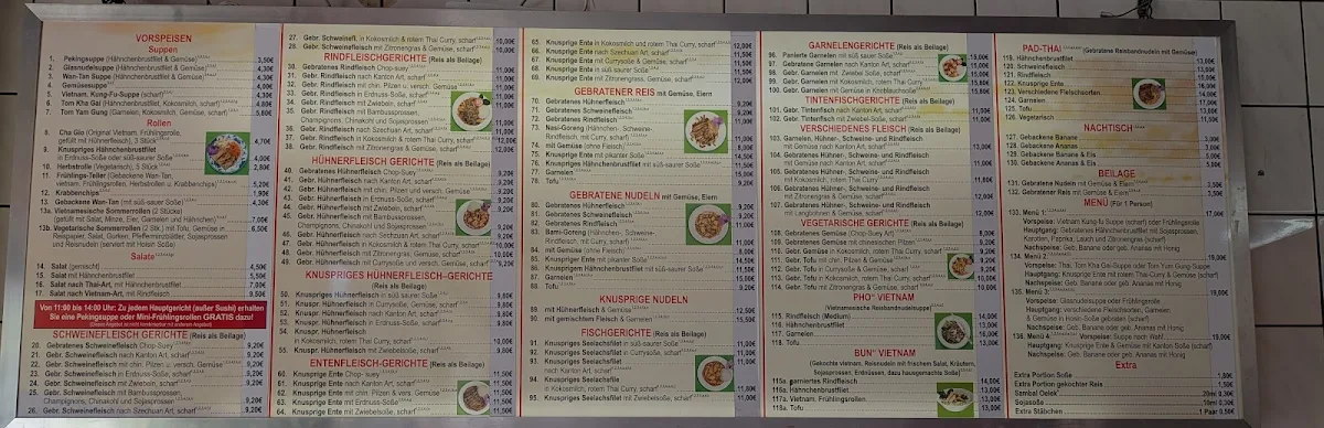 Speisekarte, Phi Long Imbiss Reutlingen