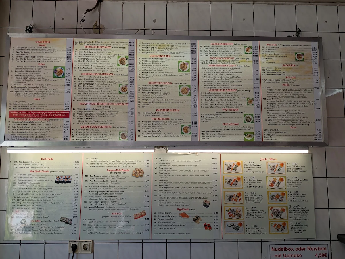 Speisekarte, Phi Long Imbiss Reutlingen