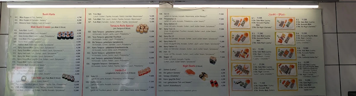 Speisekarte, Phi Long Imbiss Reutlingen