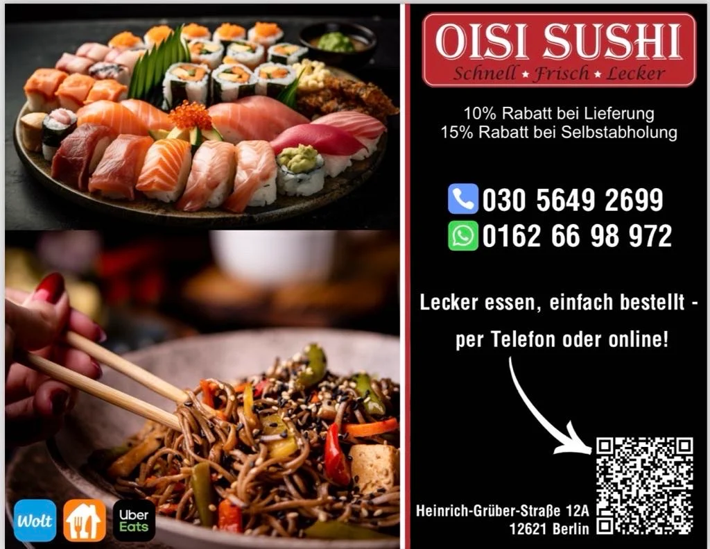 Speisekarte, Oisi Sushi