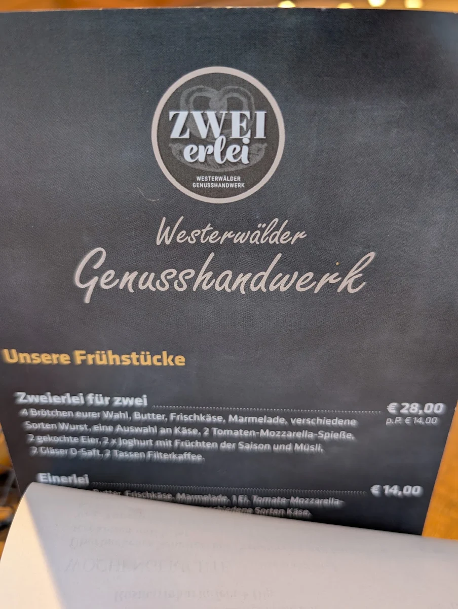 Speisekarte, Zweierlei - Westerwälder Genusshandwerk