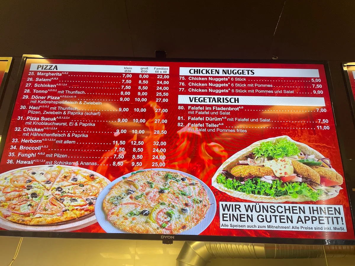 Speisekarte, Herborn Döner & Pizza