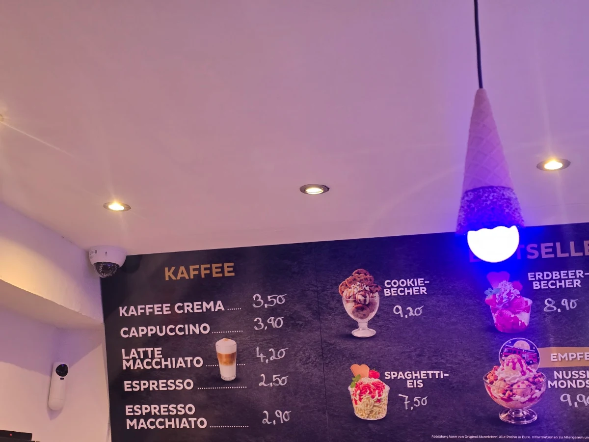 Speisekarte, Eiscafé Loumica