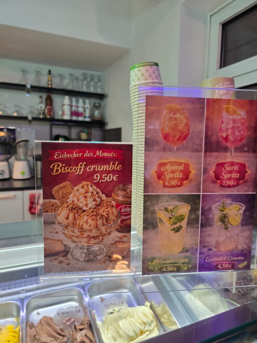 Speisekarte, Eiscafé Loumica