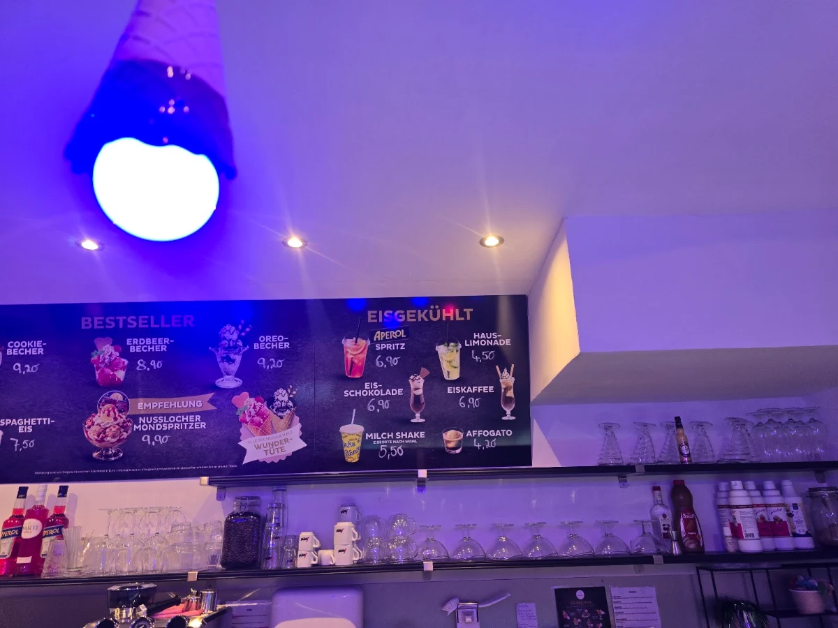 Speisekarte, Eiscafé Loumica