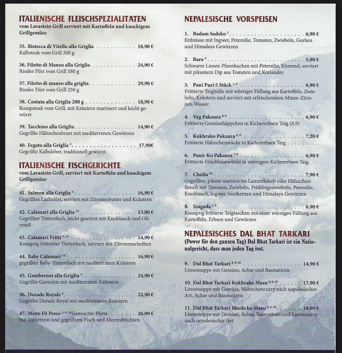 Speisekarte photo 3