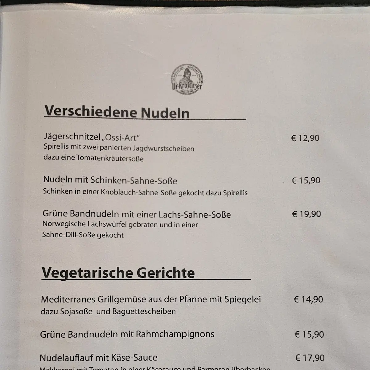 Speisekarte, BiblioTheke Schank- und Speisewirtschaft