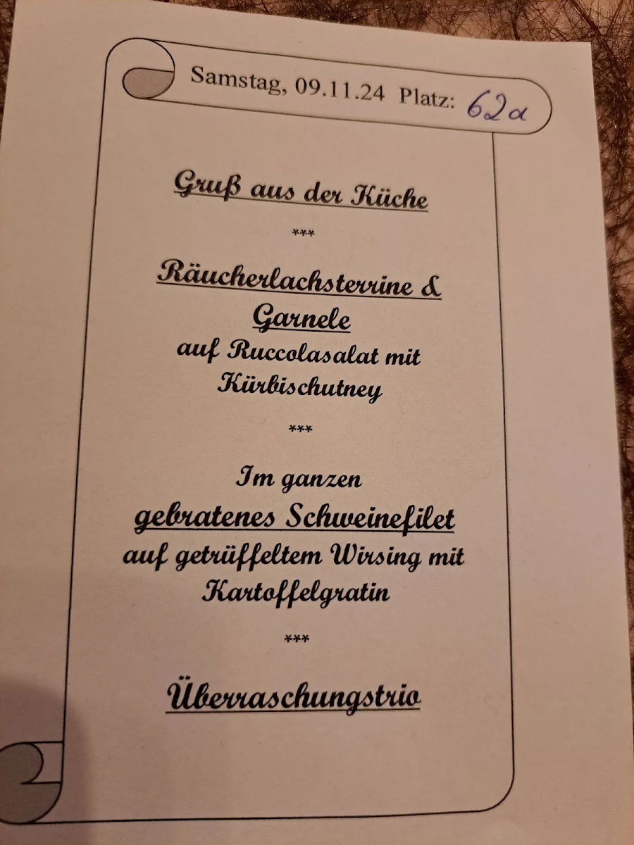 Speisekarte, Gasthaus Plötz