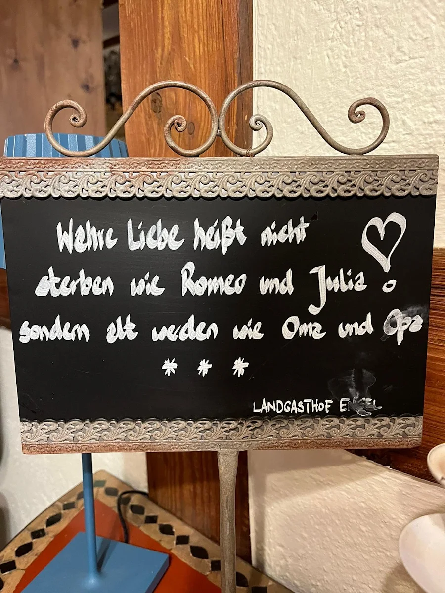 Speisekarte, Landgasthof Engel