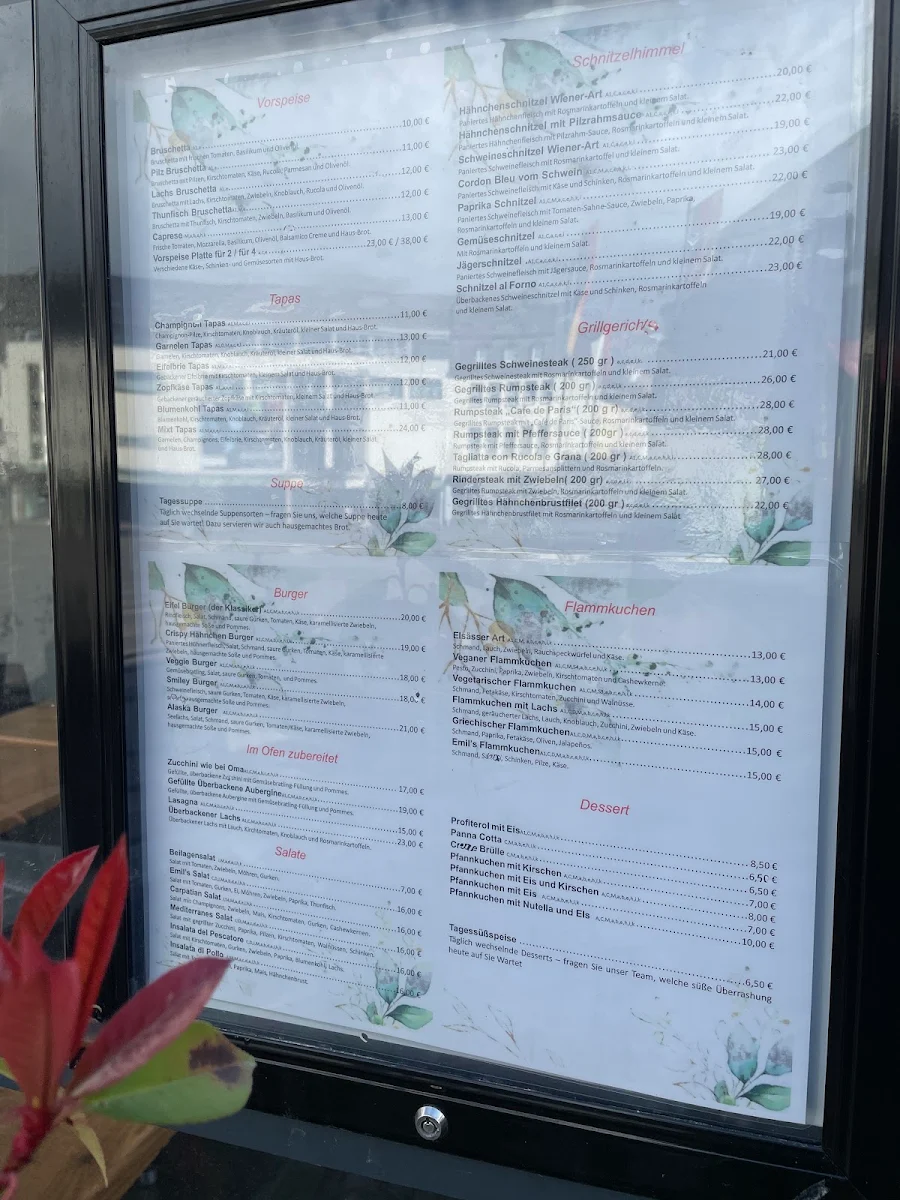 Speisekarte, Emil’s Bistro