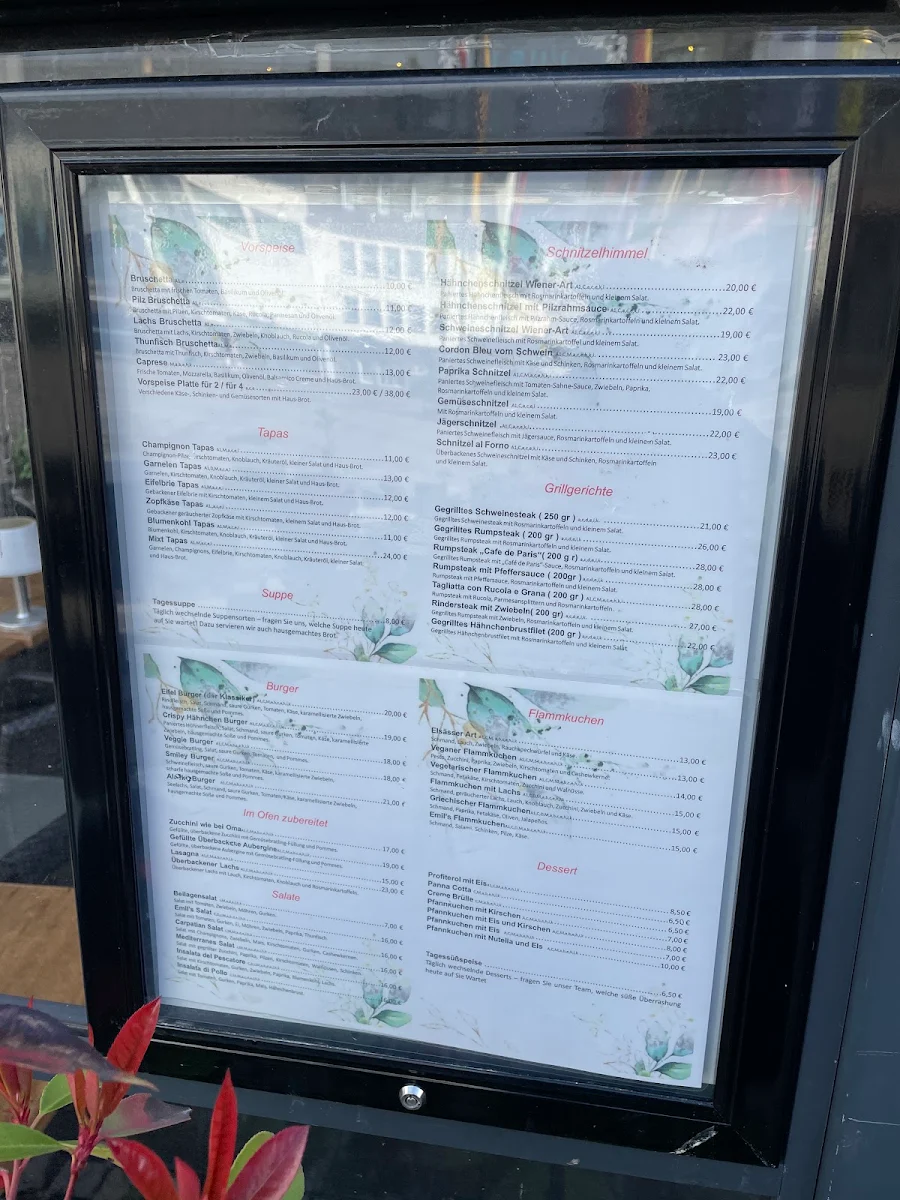 Speisekarte, Emil’s Bistro