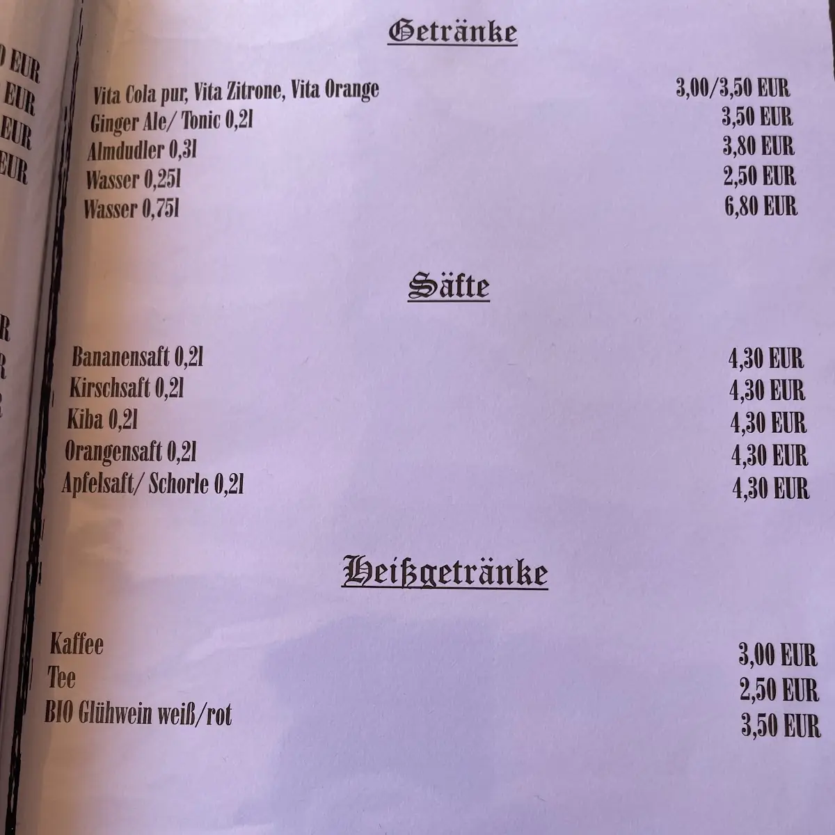 Speisekarte photo 2