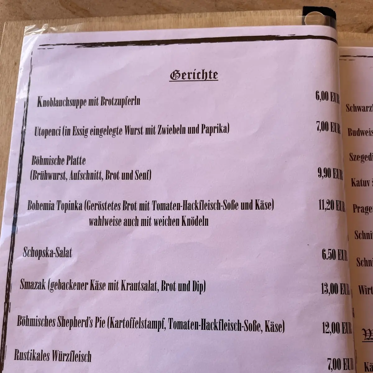 Speisekarte photo 3