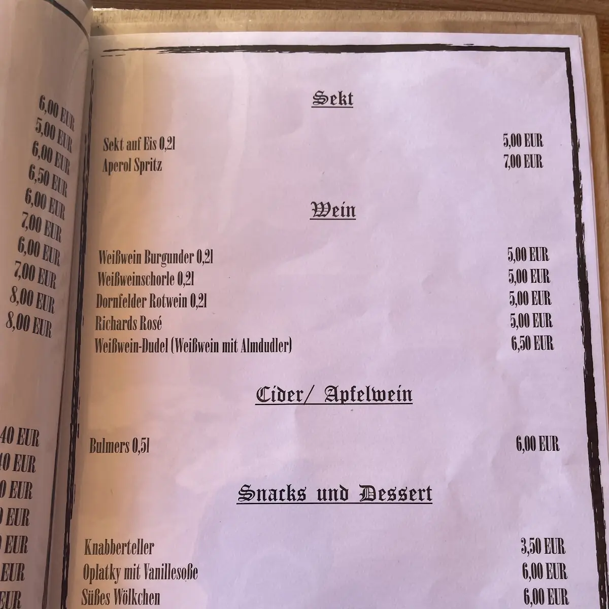 Speisekarte photo 4