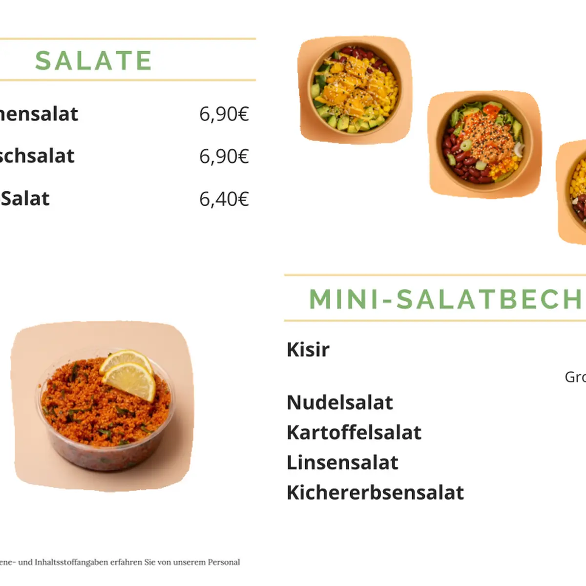 Speisekarte, Cafe Morgenstern