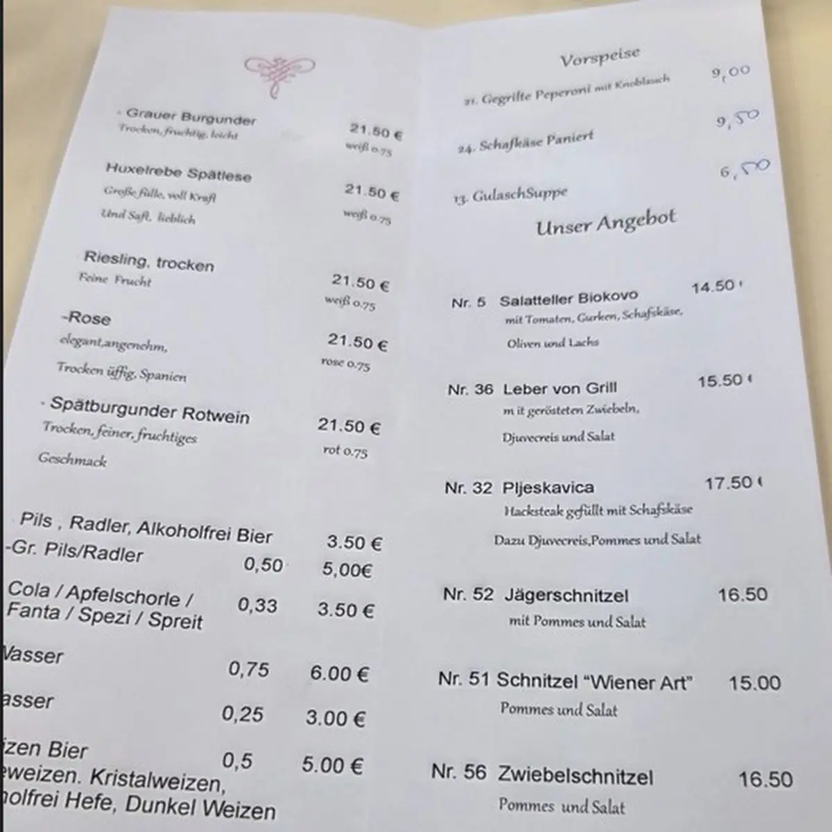 Speisekarte photo 3