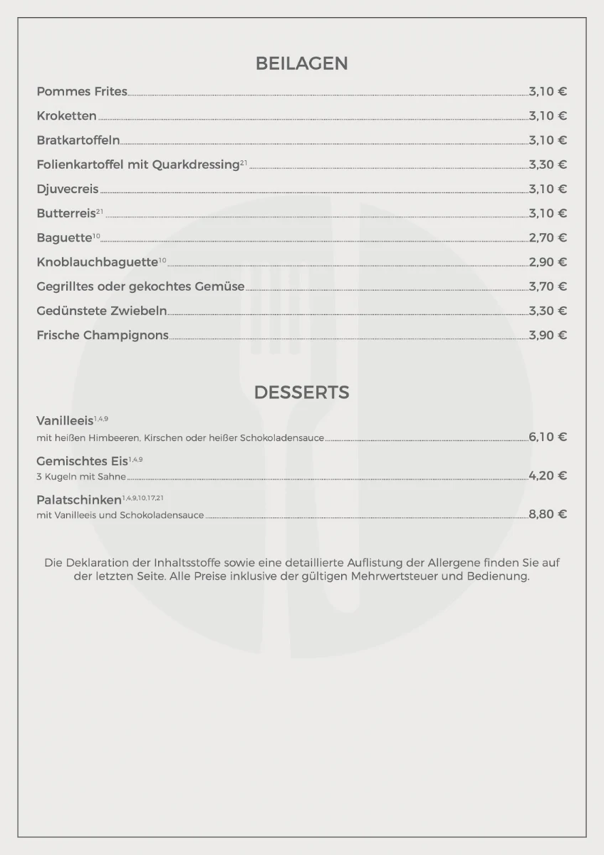 Speisekarte photo 4