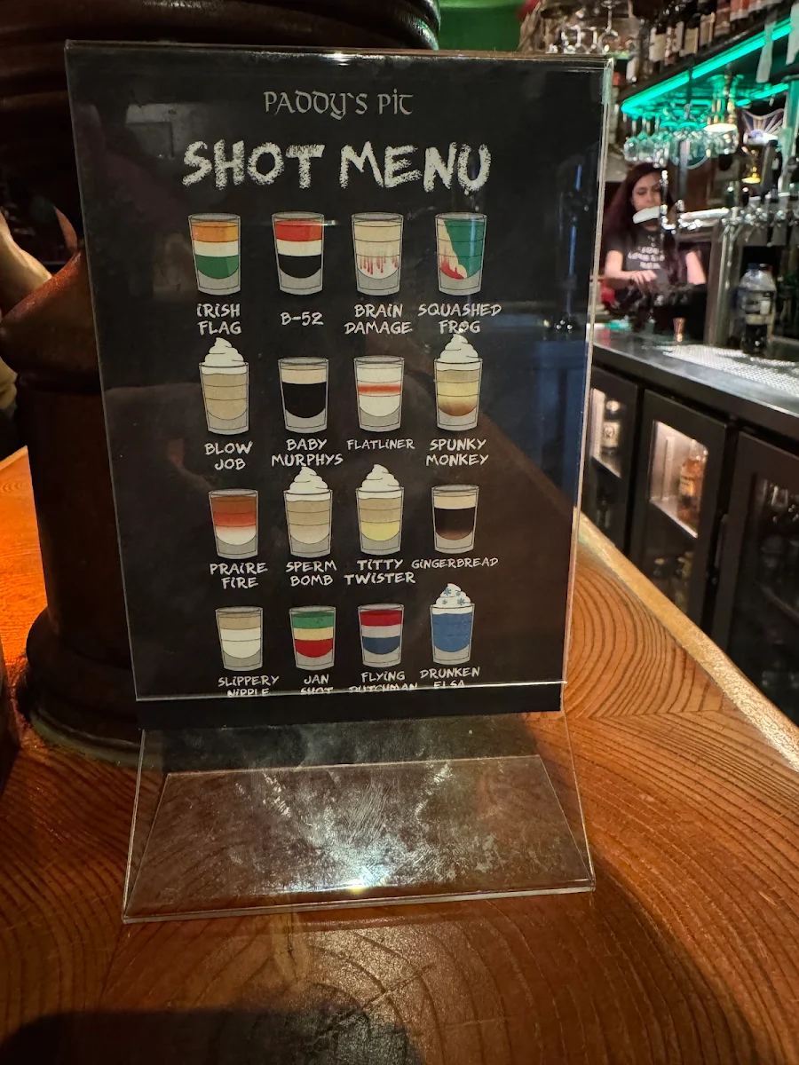 Speisekarte, Paddy's Pit Irish Pub Bremen