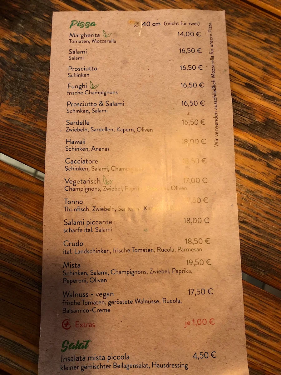 Speisekarte, Senso del gusto