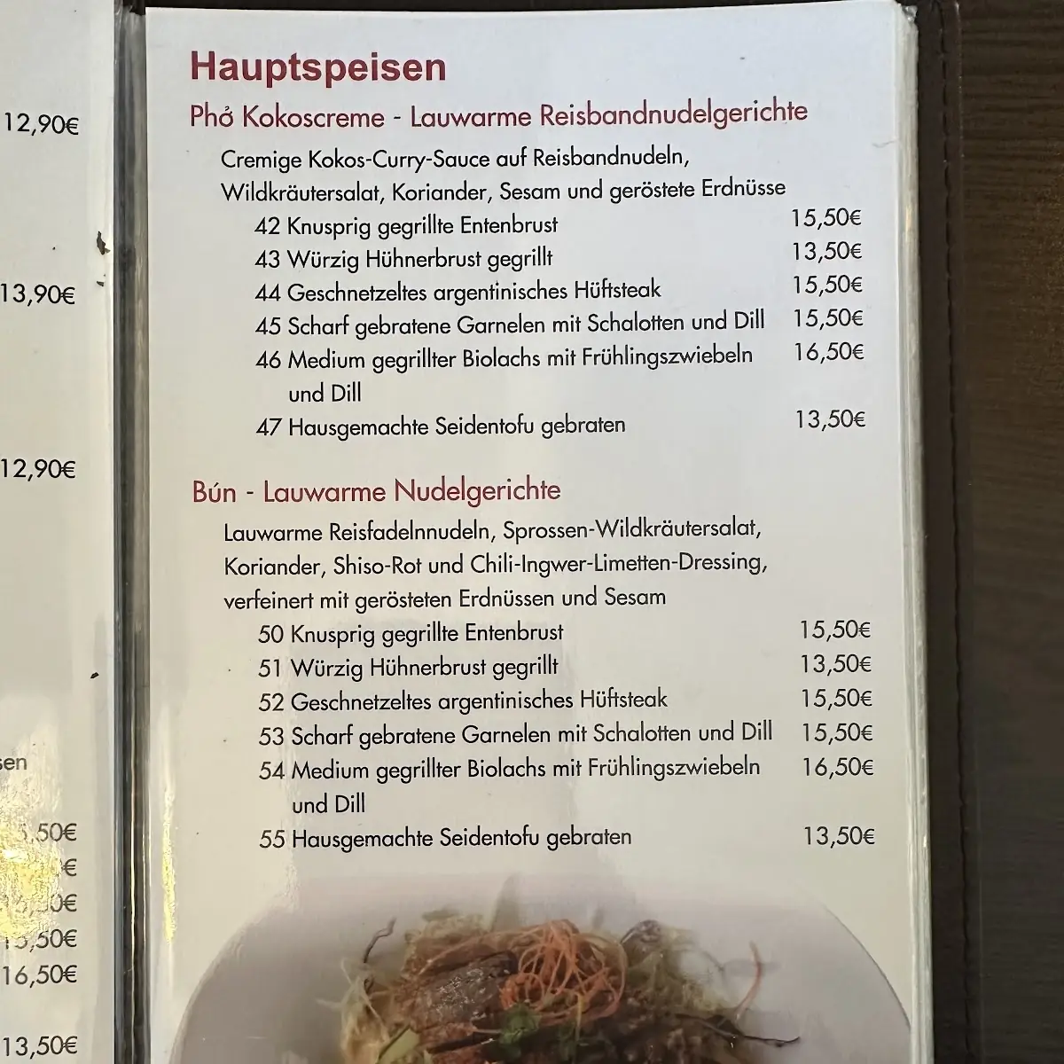 Speisekarte, Bonjour Vietnam
