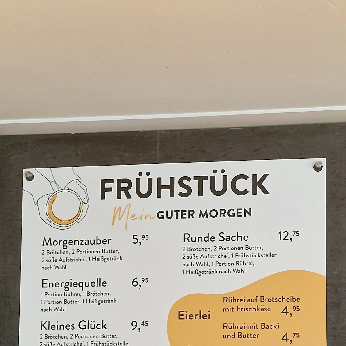Speisekarte, Bäcker Görtz