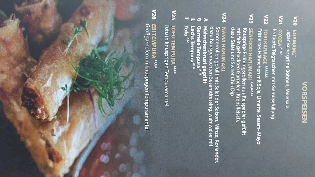 Speisekarte, Yuki Restaurant