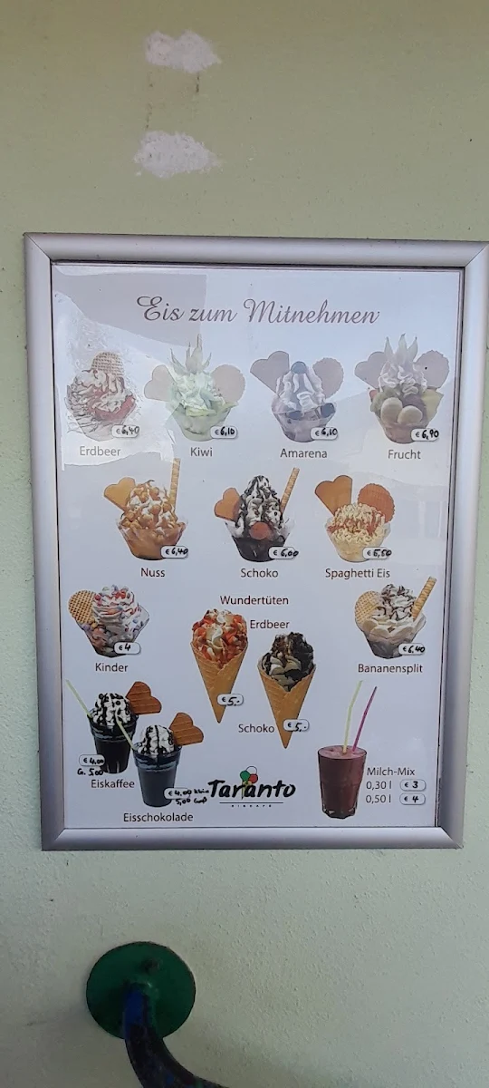 Speisekarte, Eiscafé & Bistro Taranto