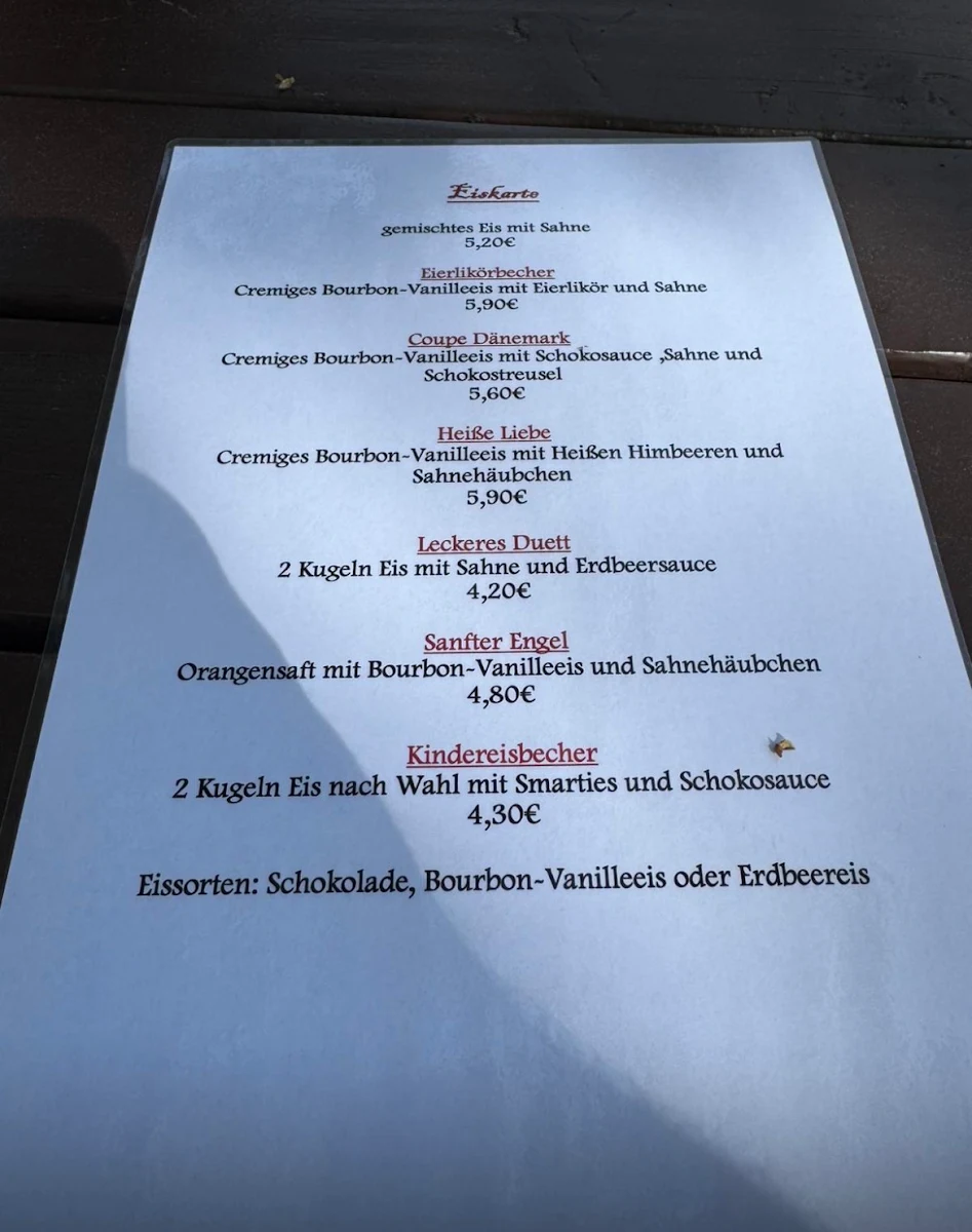 Speisekarte, Gartenheim Schreberfreunde
