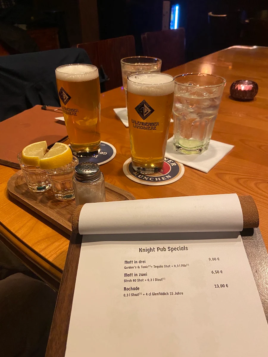 Speisekarte, Knight Pub Göttingen