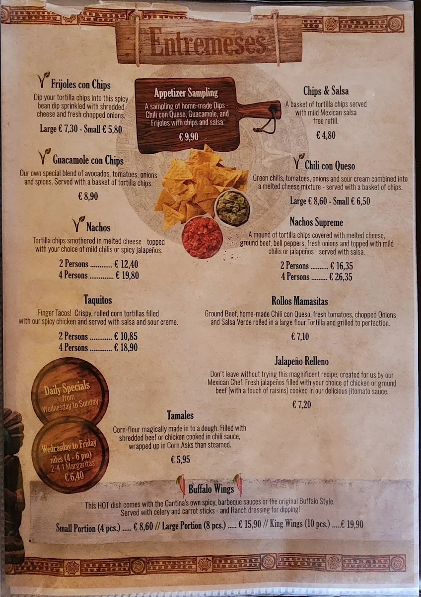 Speisekarte, Cantina Mexicana with Pick up Service