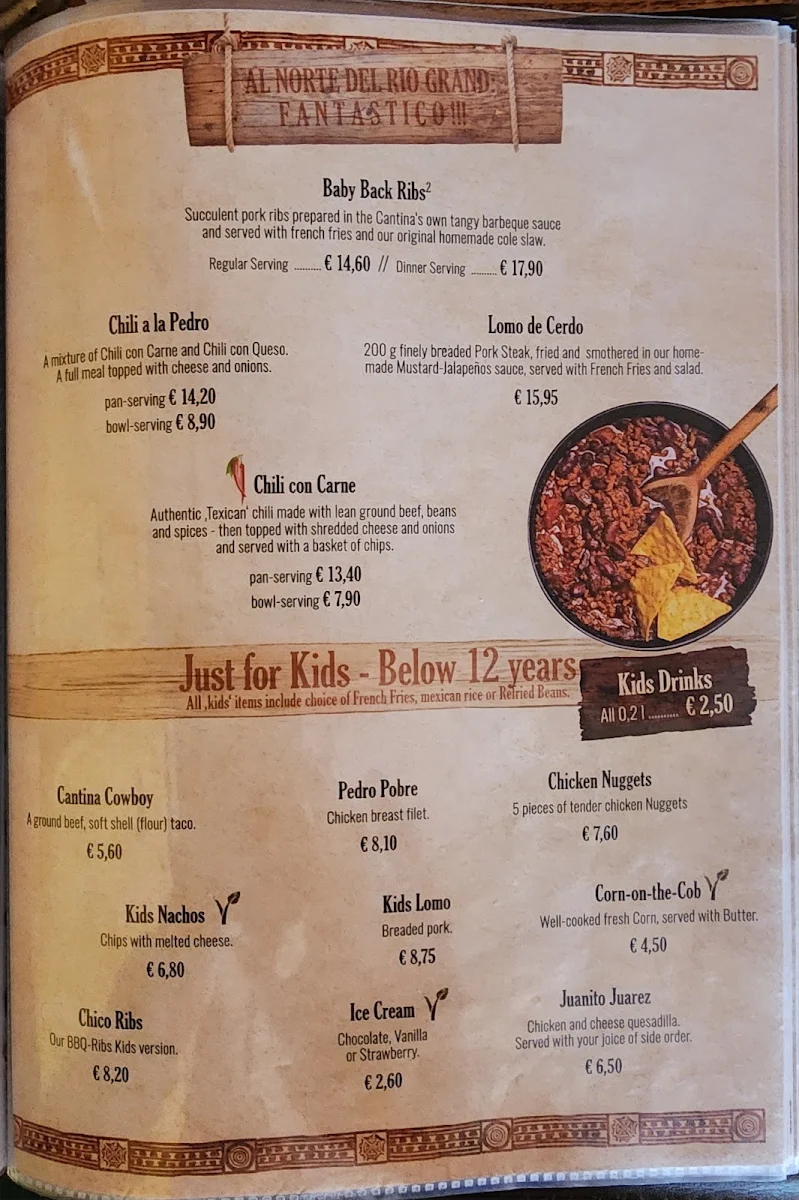 Speisekarte, Cantina Mexicana with Pick up Service