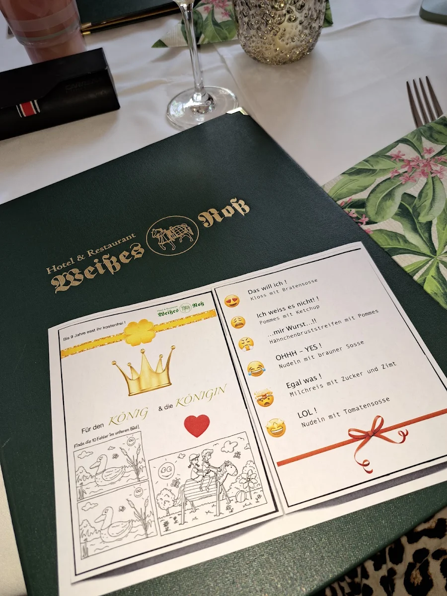Speisekarte, Hotel & Restaurant Weisses Ross