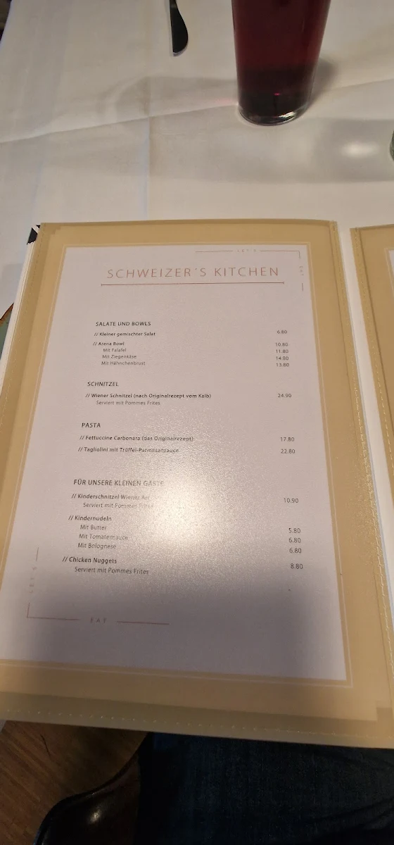 Speisekarte, Schweizer`s Kitchen
