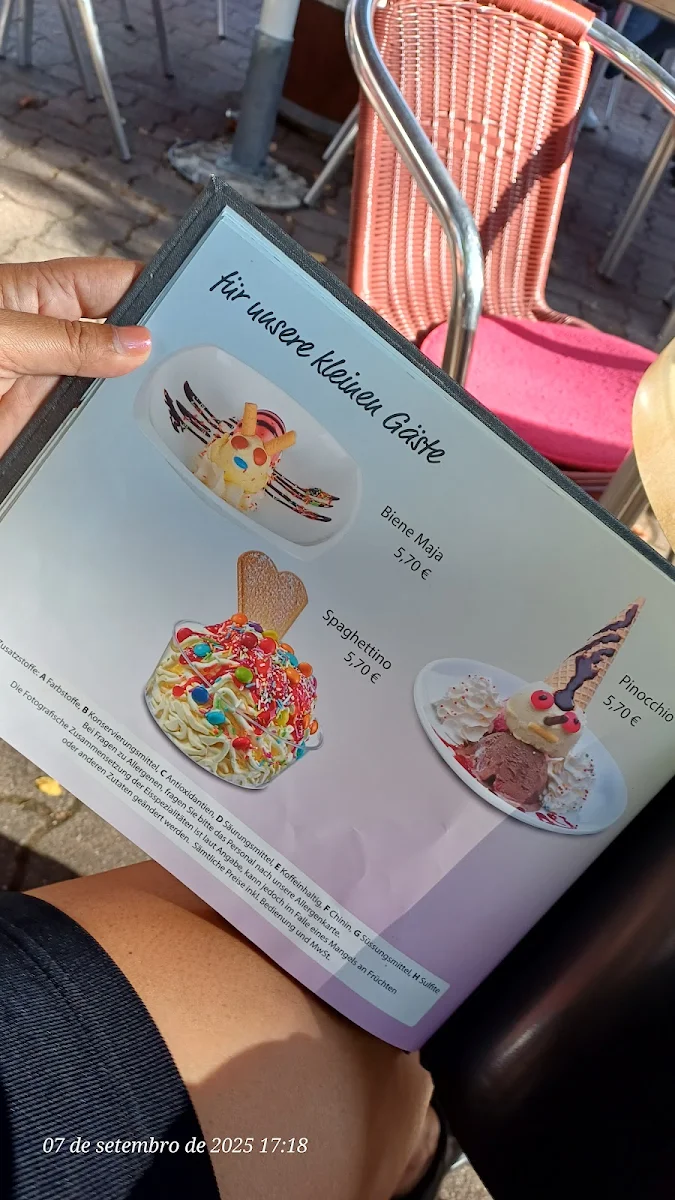 Speisekarte, Eiscafé Venezia