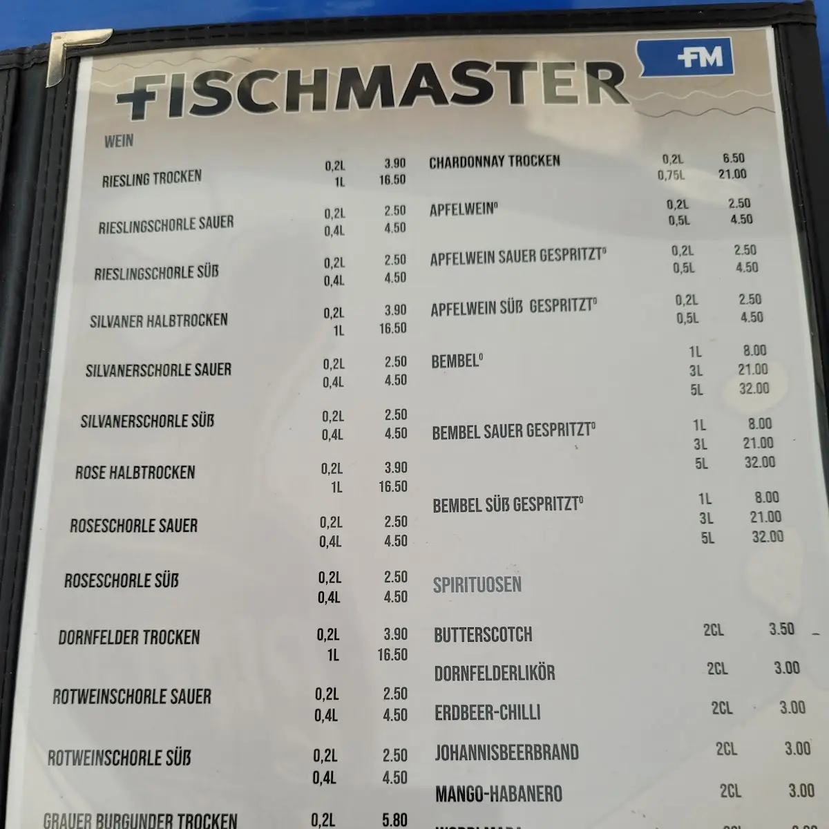 Speisekarte, Hofreite Hessenaue - Hofladen, Biergarten, Restaurant - Fischmaster