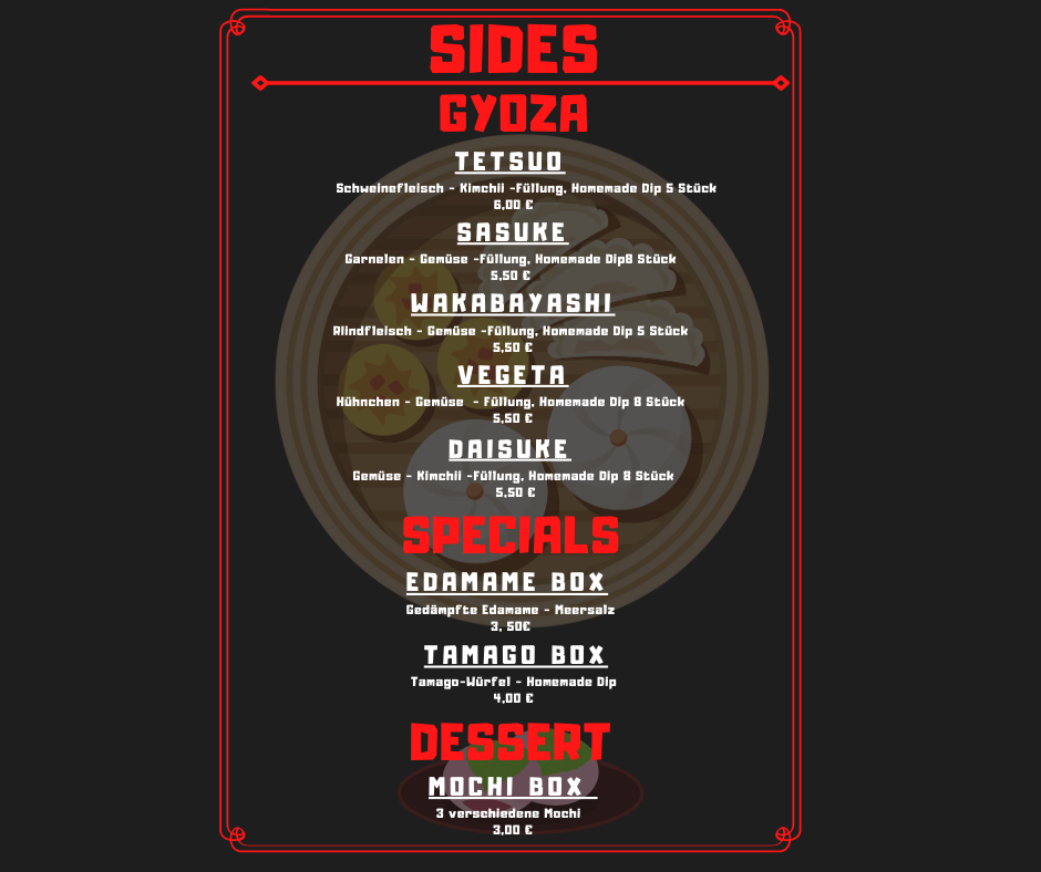 Speisekarte, Ayumi Ramen Factory