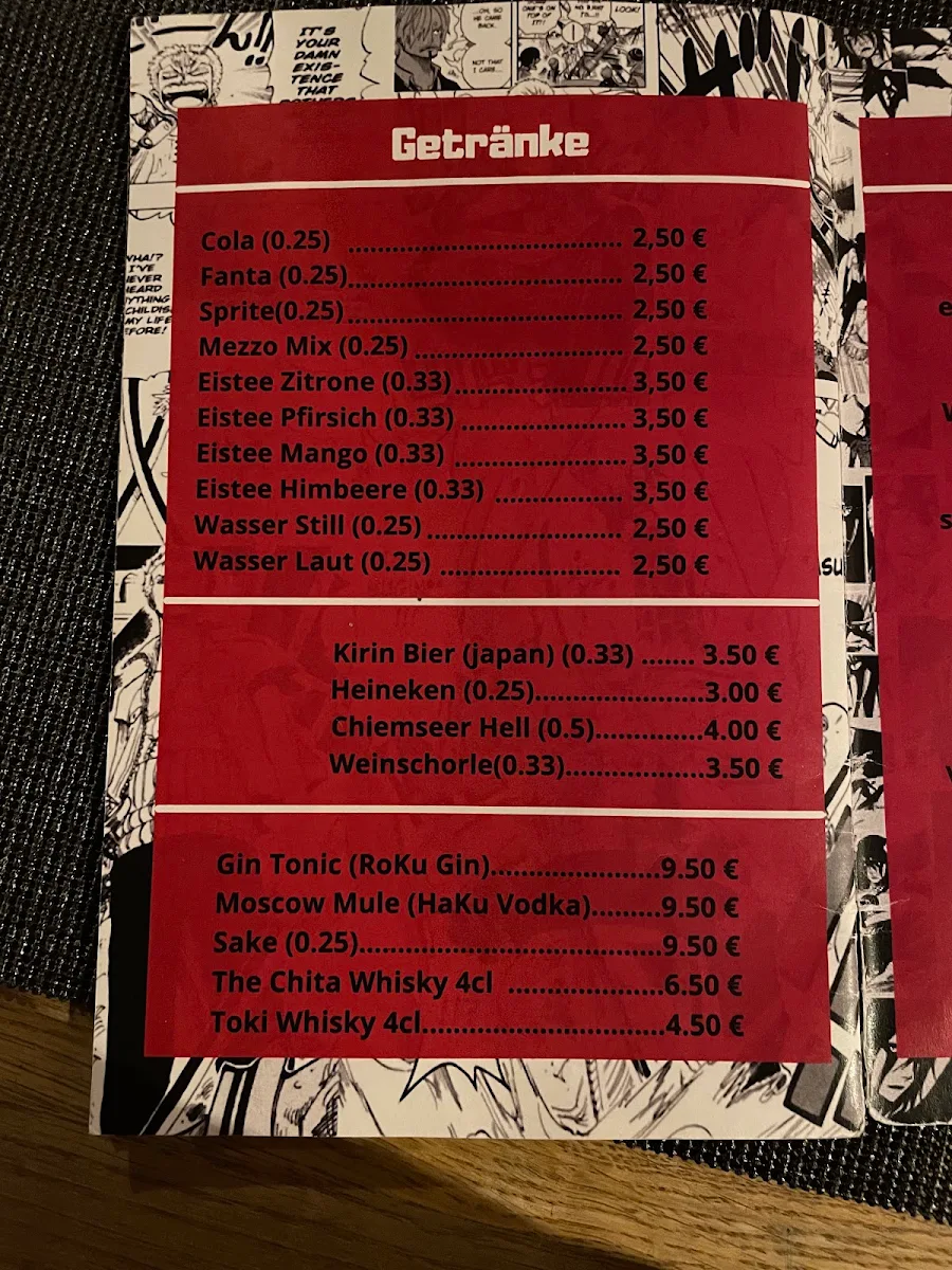 Speisekarte, Ayumi Ramen Factory