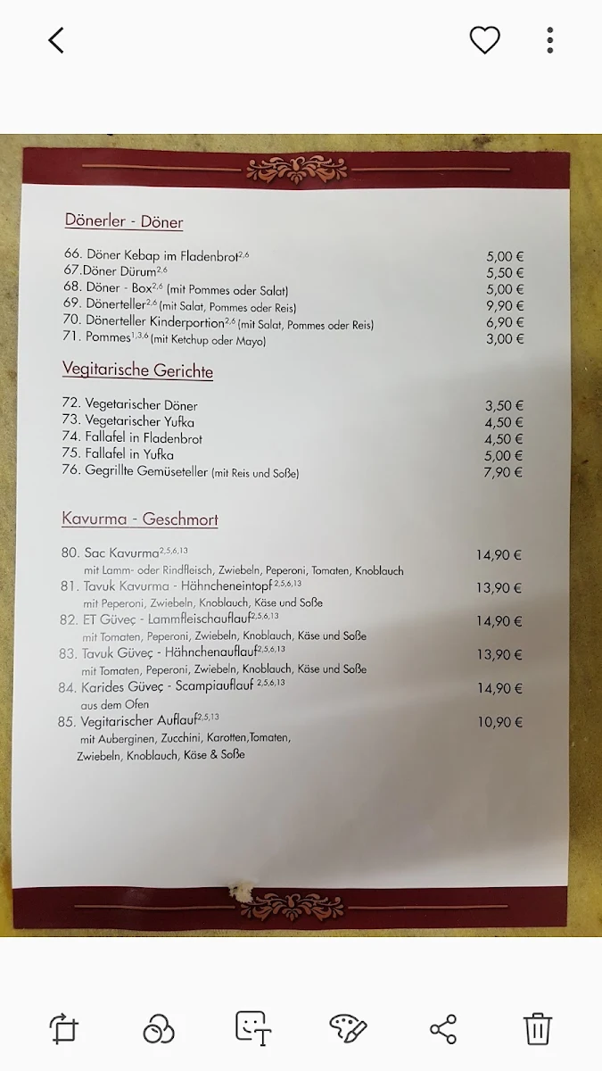 Speisekarte photo 9