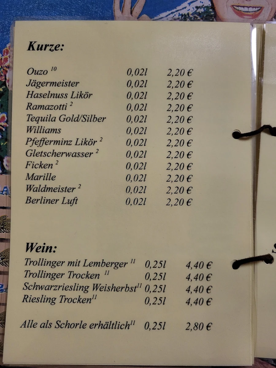 Speisekarte, d'Kurv