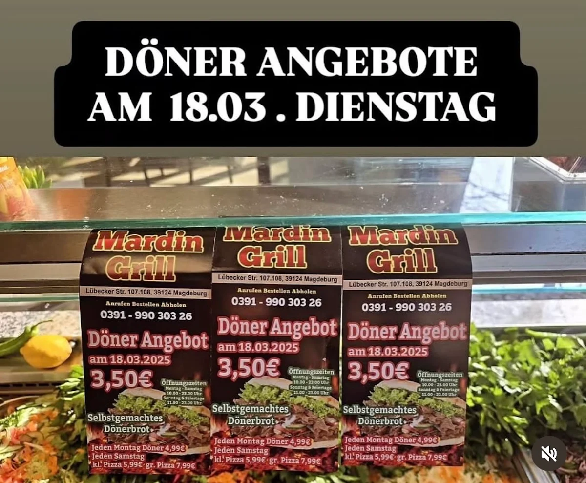 Speisekarte, Mardin Grill Magdeburg