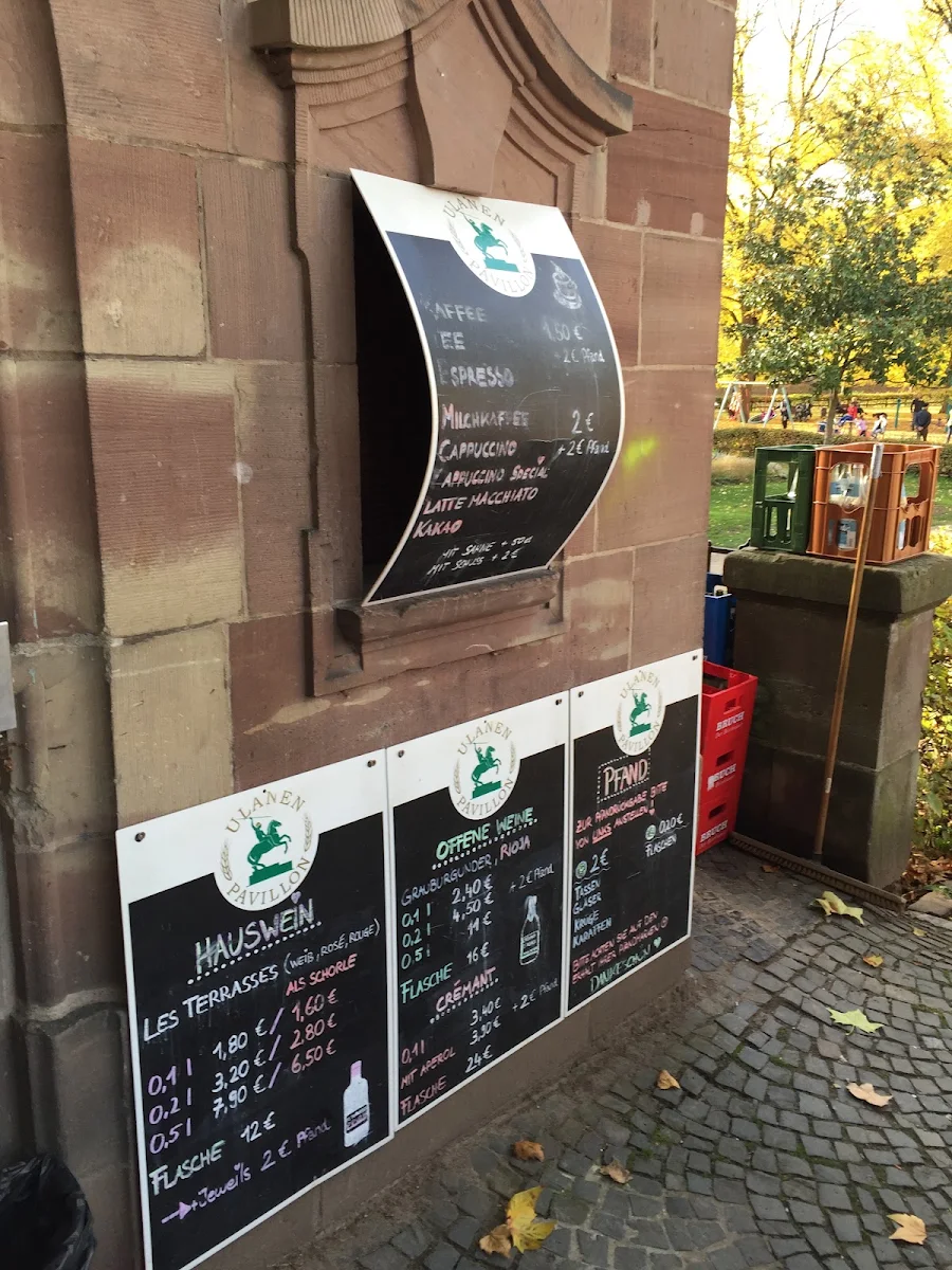 Speisekarte, Platanen-Café