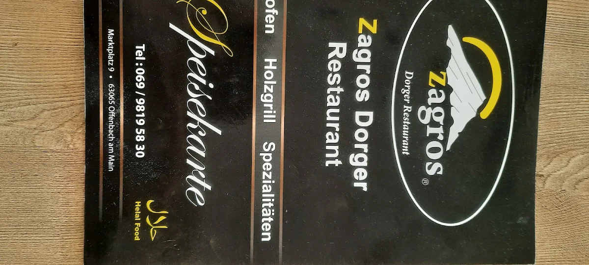 Speisekarte, Zagros Dorger Restaurant - Offenbach am Main