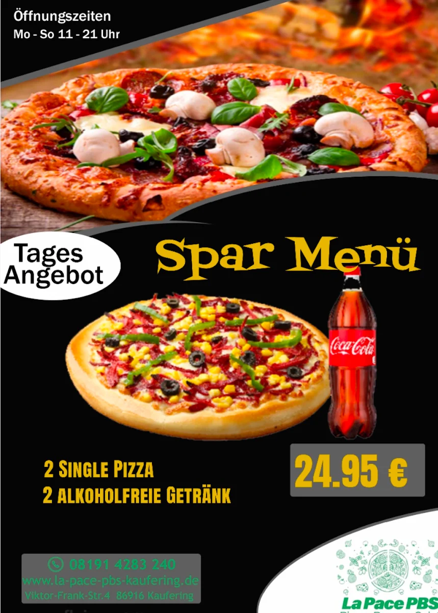 Speisekarte, Lapace PBS Landsberg Kaufering