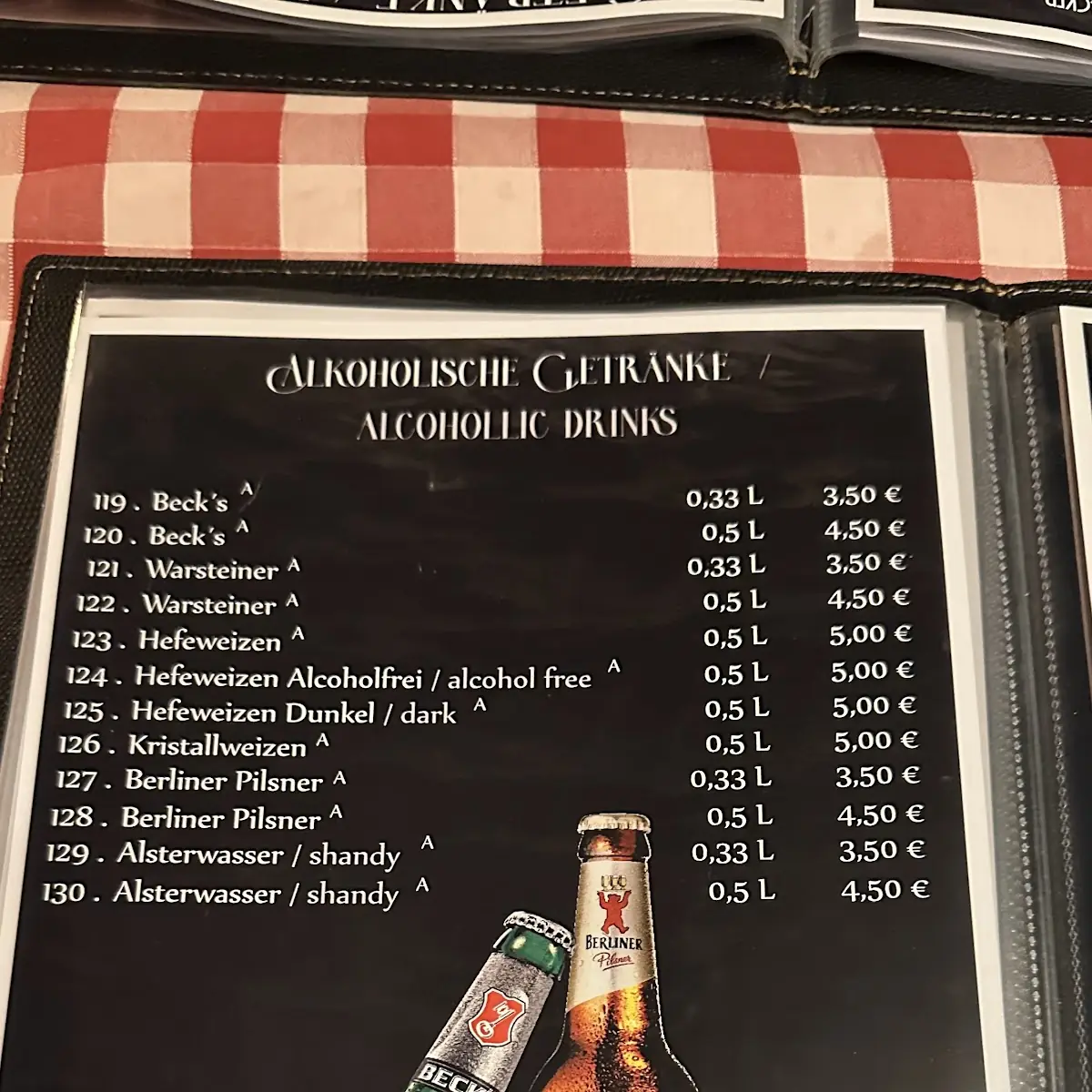 Speisekarte, La Cantina