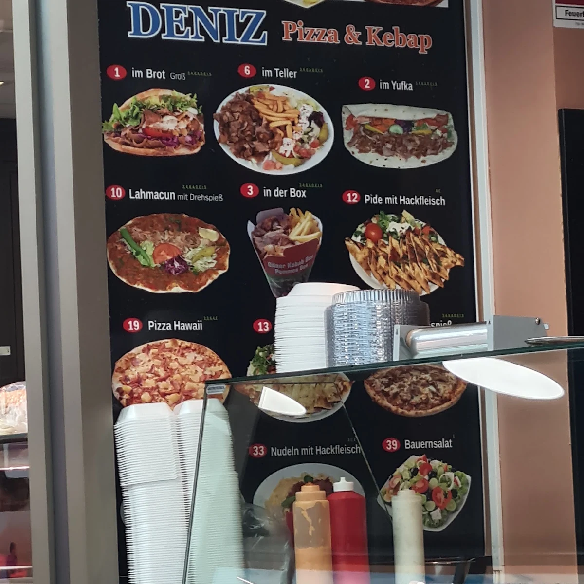 Speisekarte, Pizza Kebab Deniz im Rewe Lilienthal Center